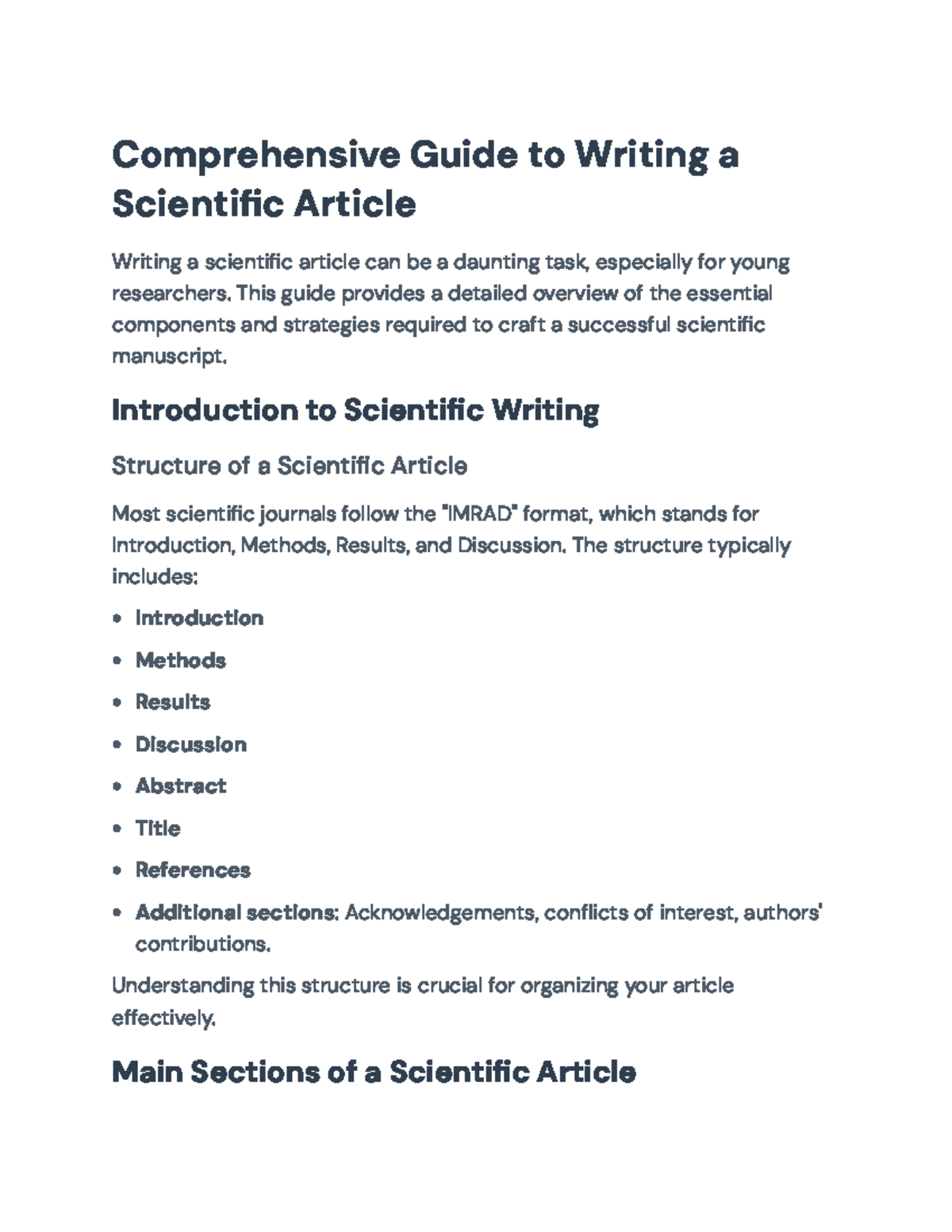 Guide to Writing a Scientific Article: Structure & Essential Tips ...