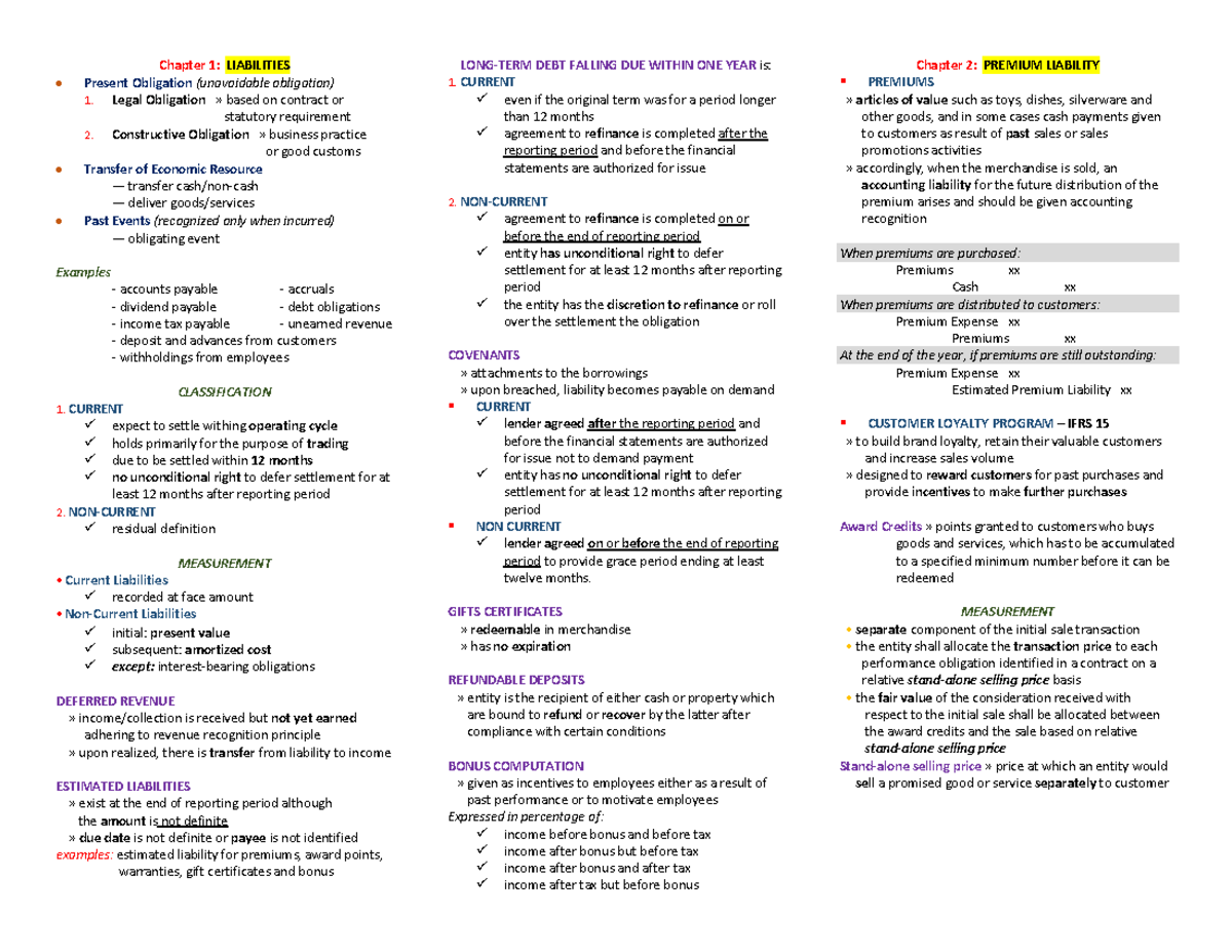 Midterm Lecture Notes on Liabilities and Equity (IA2) - Studocu