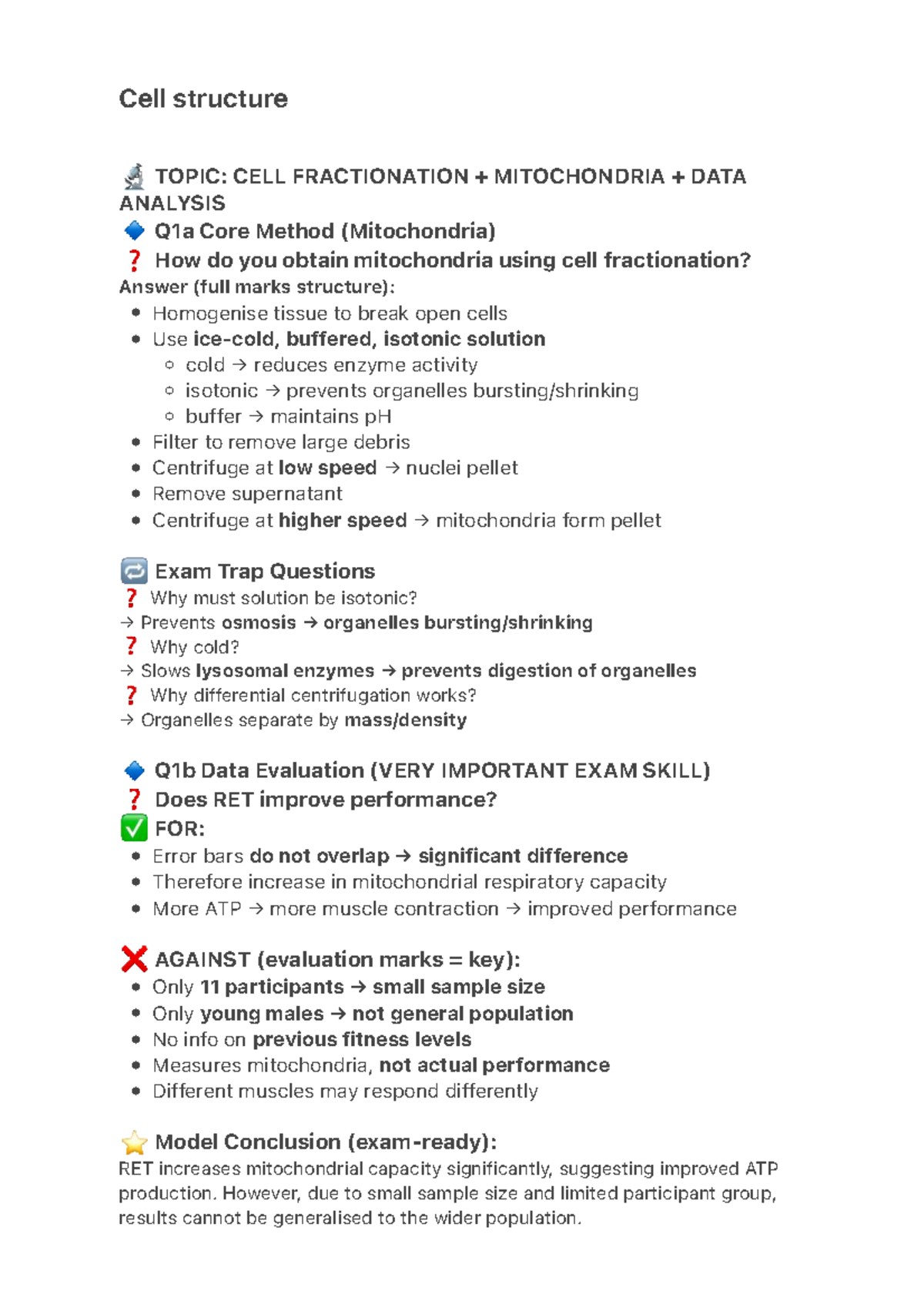 Cell Structure - Exam Prep: Cell Fractionation & Mitochondria Analysis ...