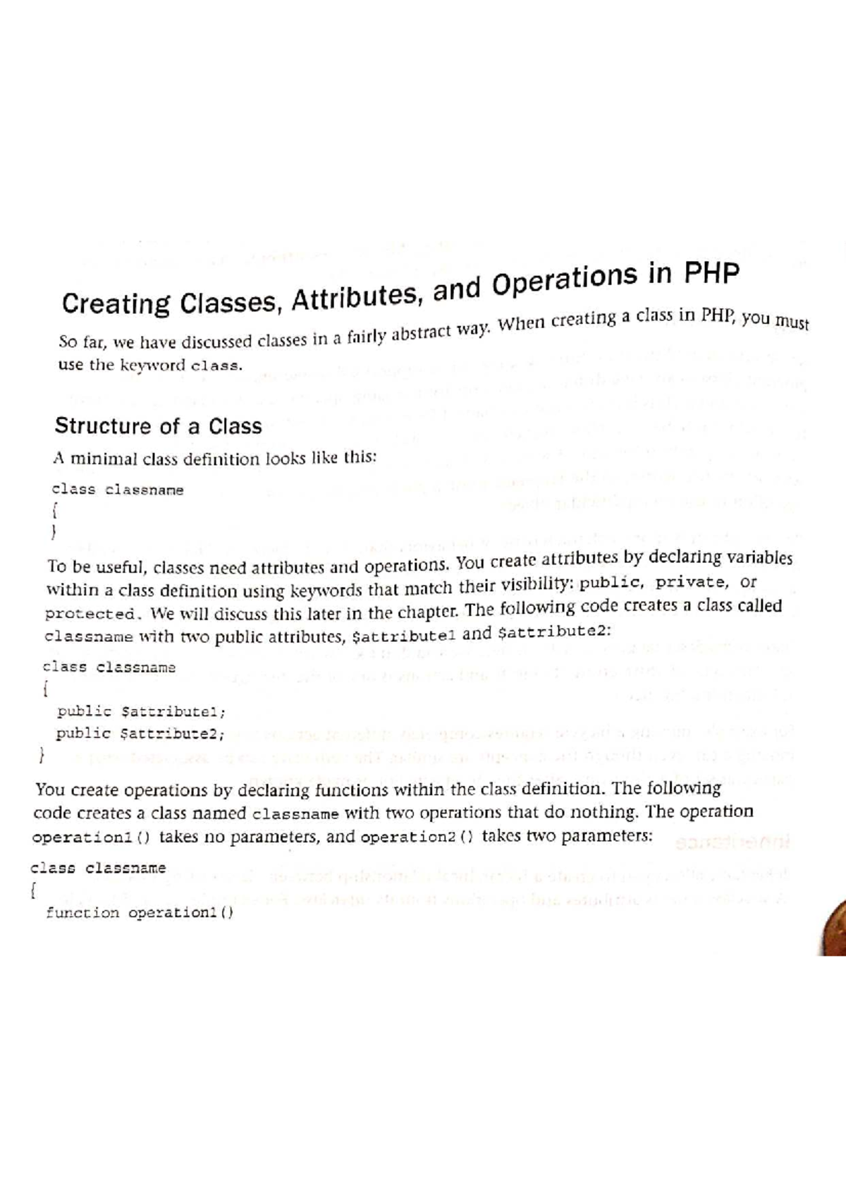 Creating Classes, Attributes, and Operations in PHP (PHPSM 4.1) - Studocu