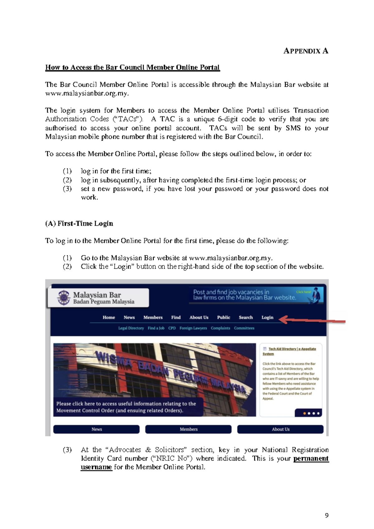Appendix A: Accessing the Bar Council Member Online Portal Guide - Studocu
