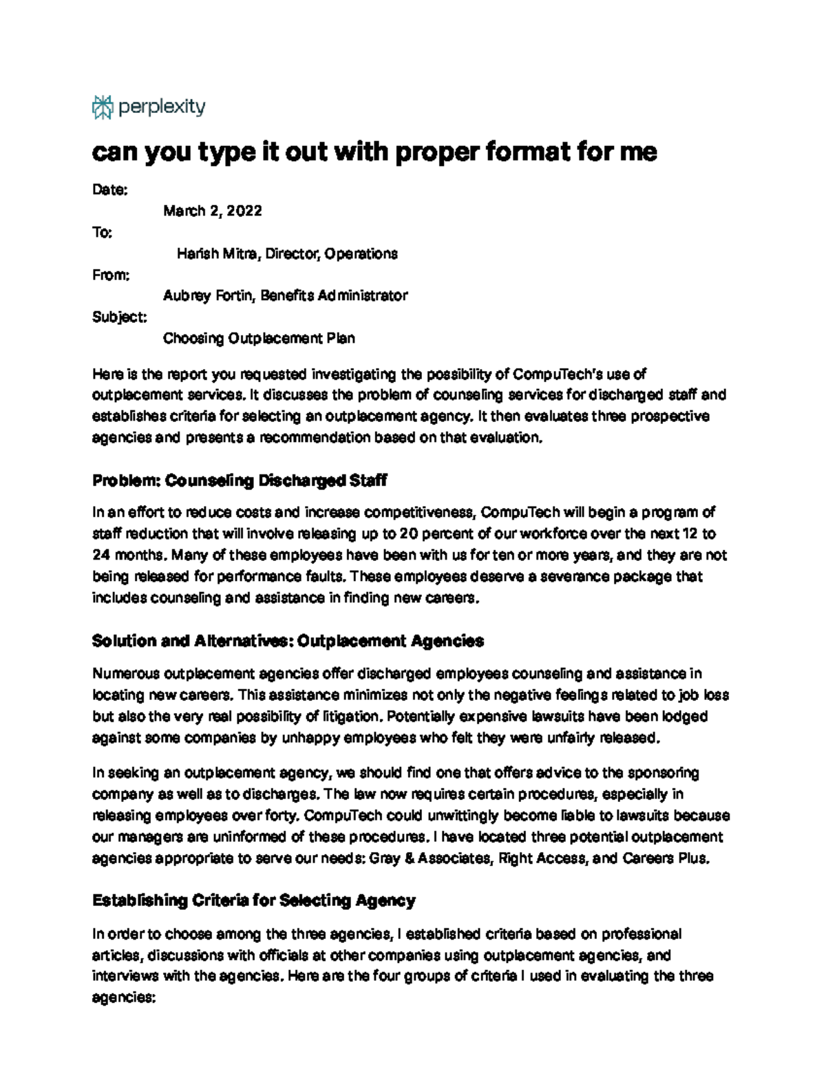 Yardstick Report: Outplacement Plan Evaluation for Môn tiếng Anh chuyên ...