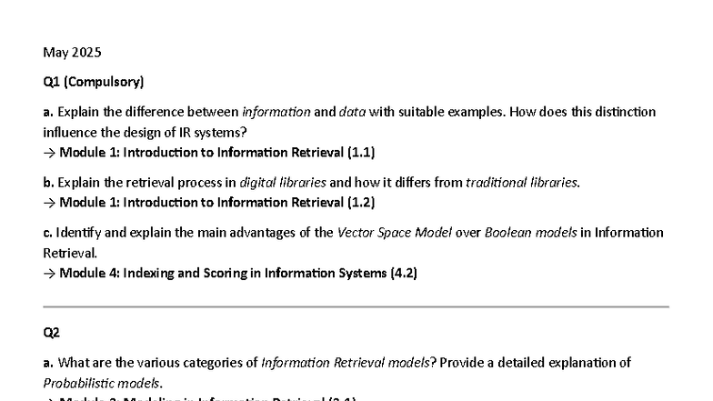 IR Question Mapping: Comprehensive Overview of Information Retrieval ...