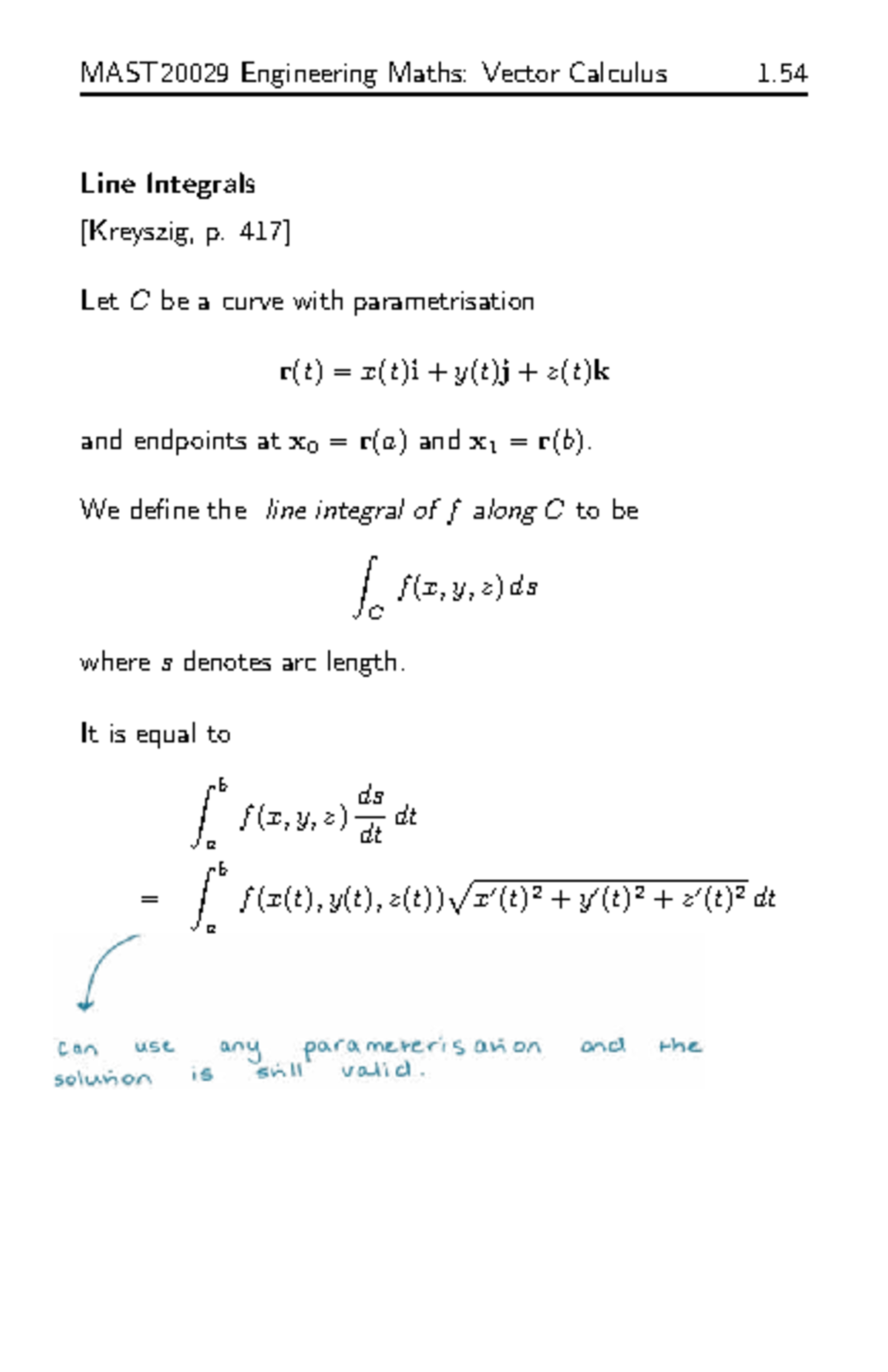 MAST20029 Engineering Maths: Lecture 7 on Line Integrals and Work ...