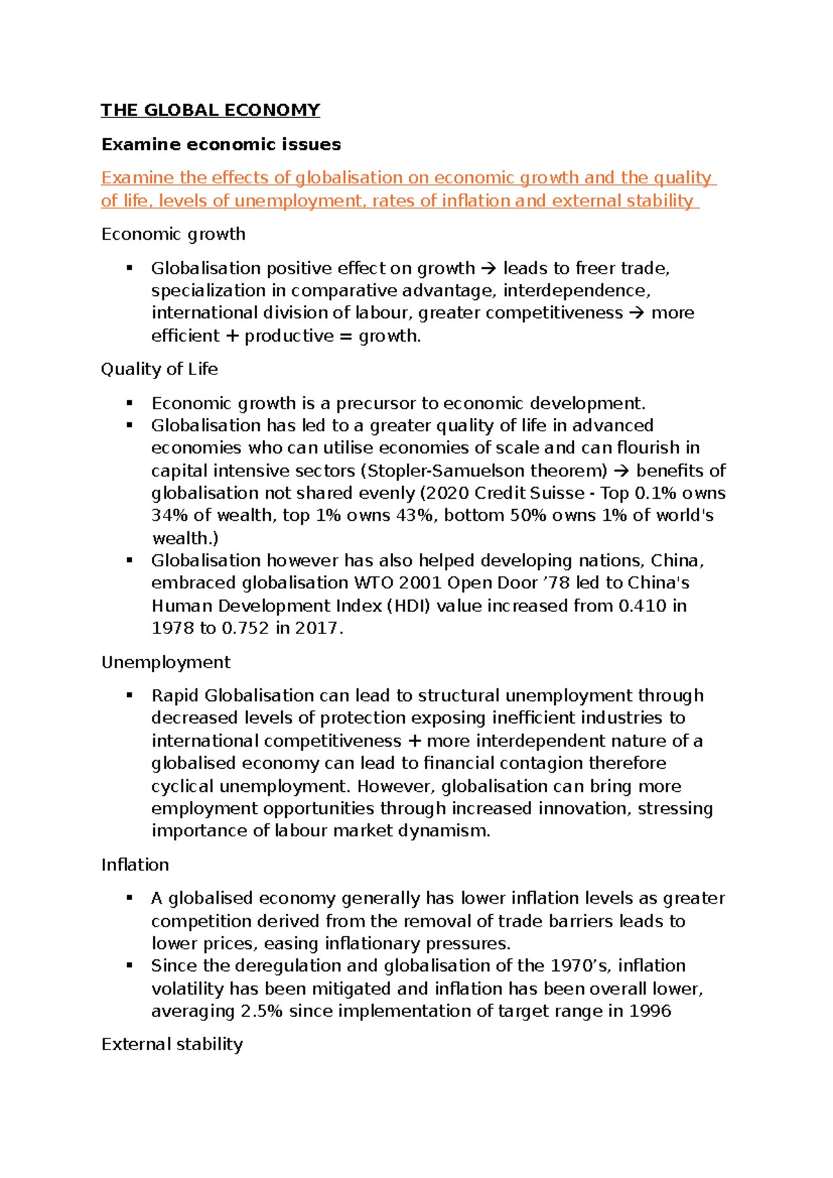 ECON 101: The Global Economy - Impacts of Globalisation on Growth ...