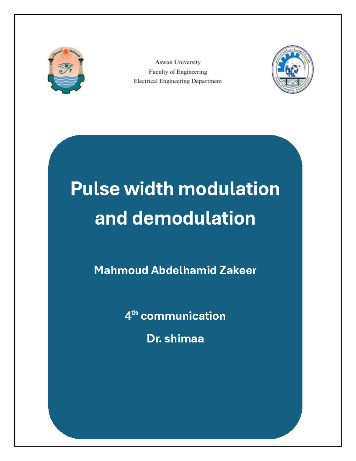 PWM - Summary of Pulse Width Modulation Techniques in Communication ...
