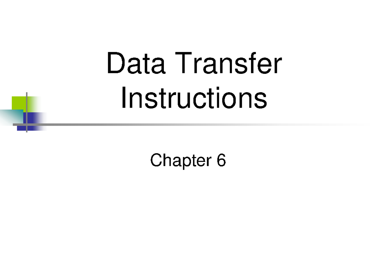 Data Transfer Instructions - Chapter 6 - Studocu