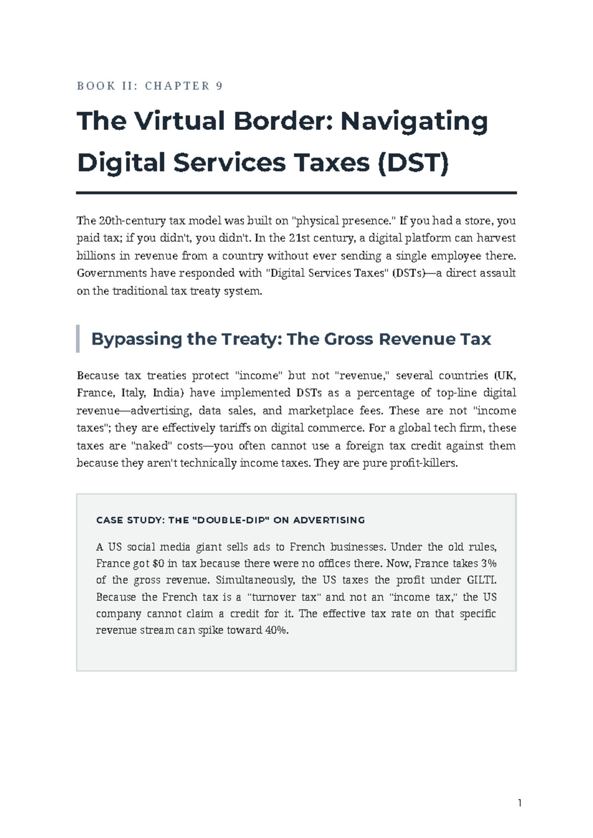 Book II: Chapter 9 - Navigating Digital Services Taxes (DST) - Studocu