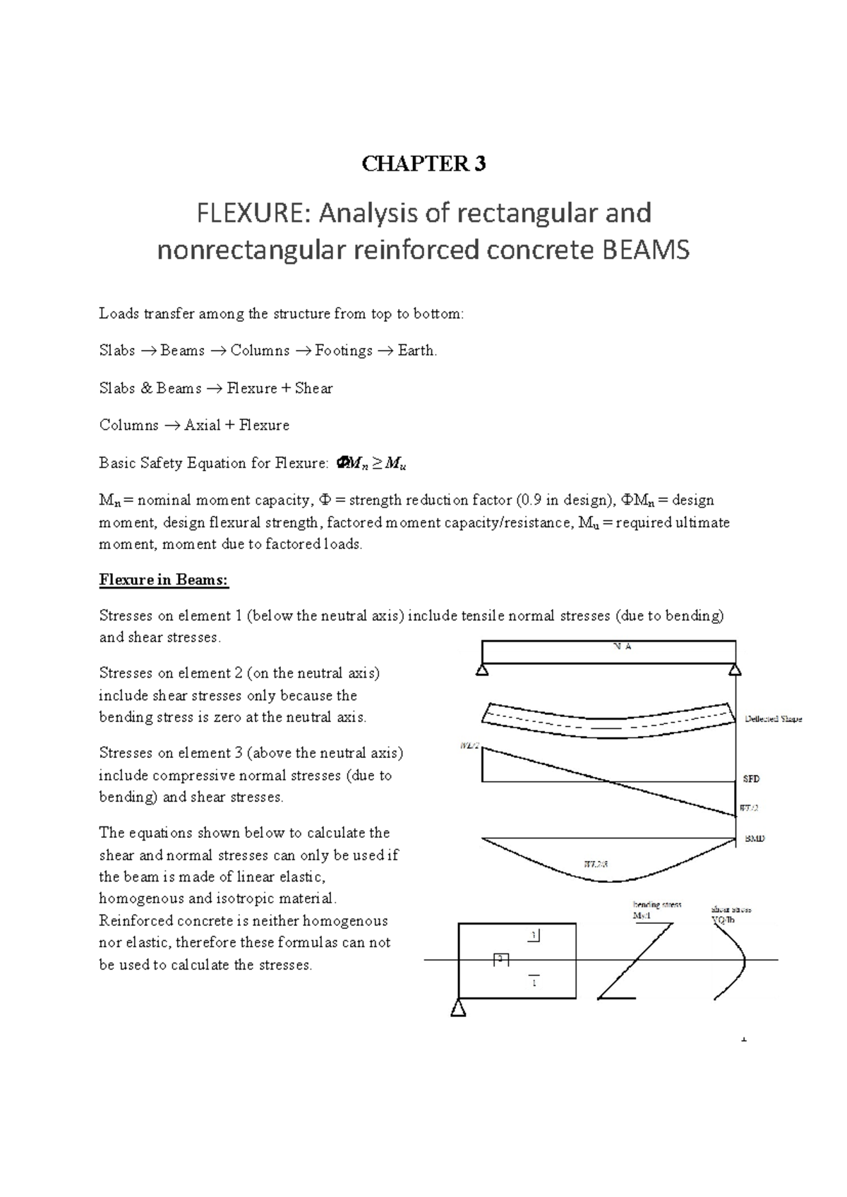 Chapter 3 Summary: Flexure Analysis of Reinforced Concrete Beams - Studocu
