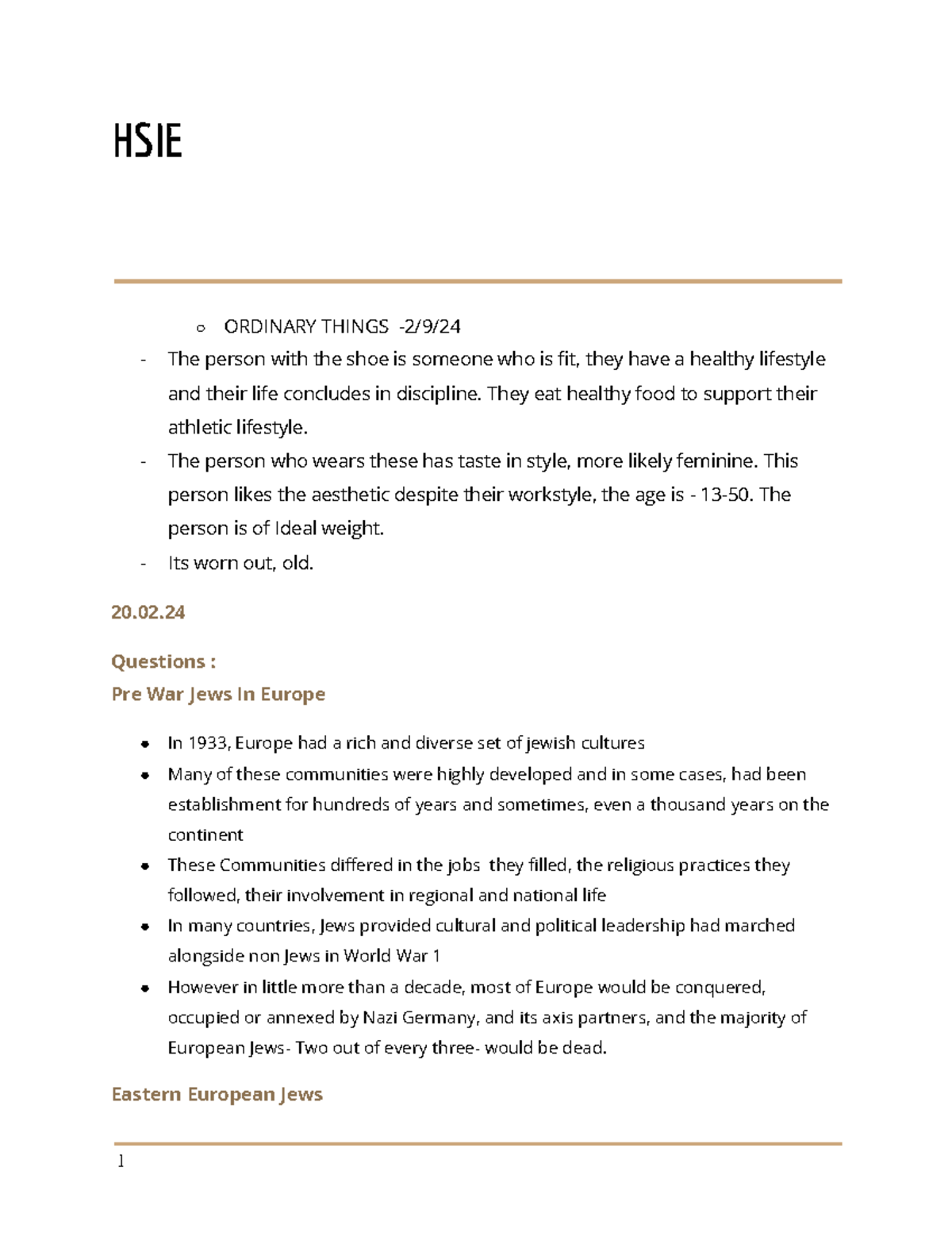 HSIE Year 10 Notes: Exploring Jewish Culture, Rights, and Biodiversity ...