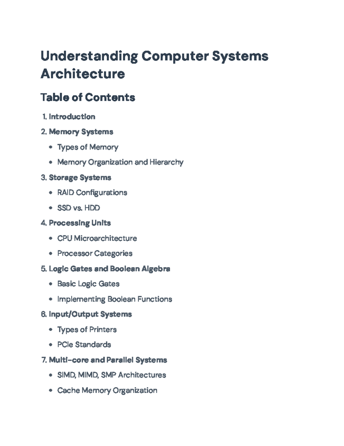 Understanding Computer Systems Architecture and Components【4:0†output ...