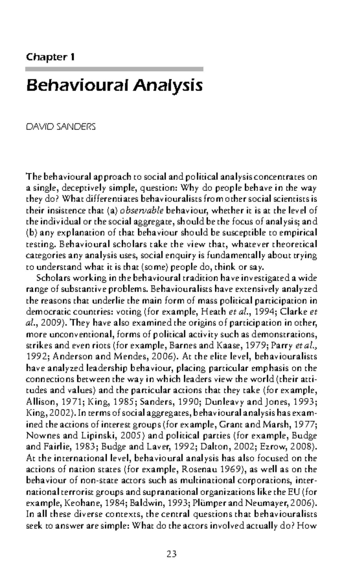 Empirical - .......................... - Chapter 1 Behavioural Analysis ...