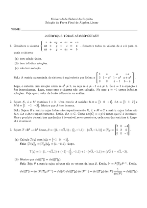 Solved Determine O Vetor De Coordenadas Xb De X Em Relao Base B B Lgebra Linear