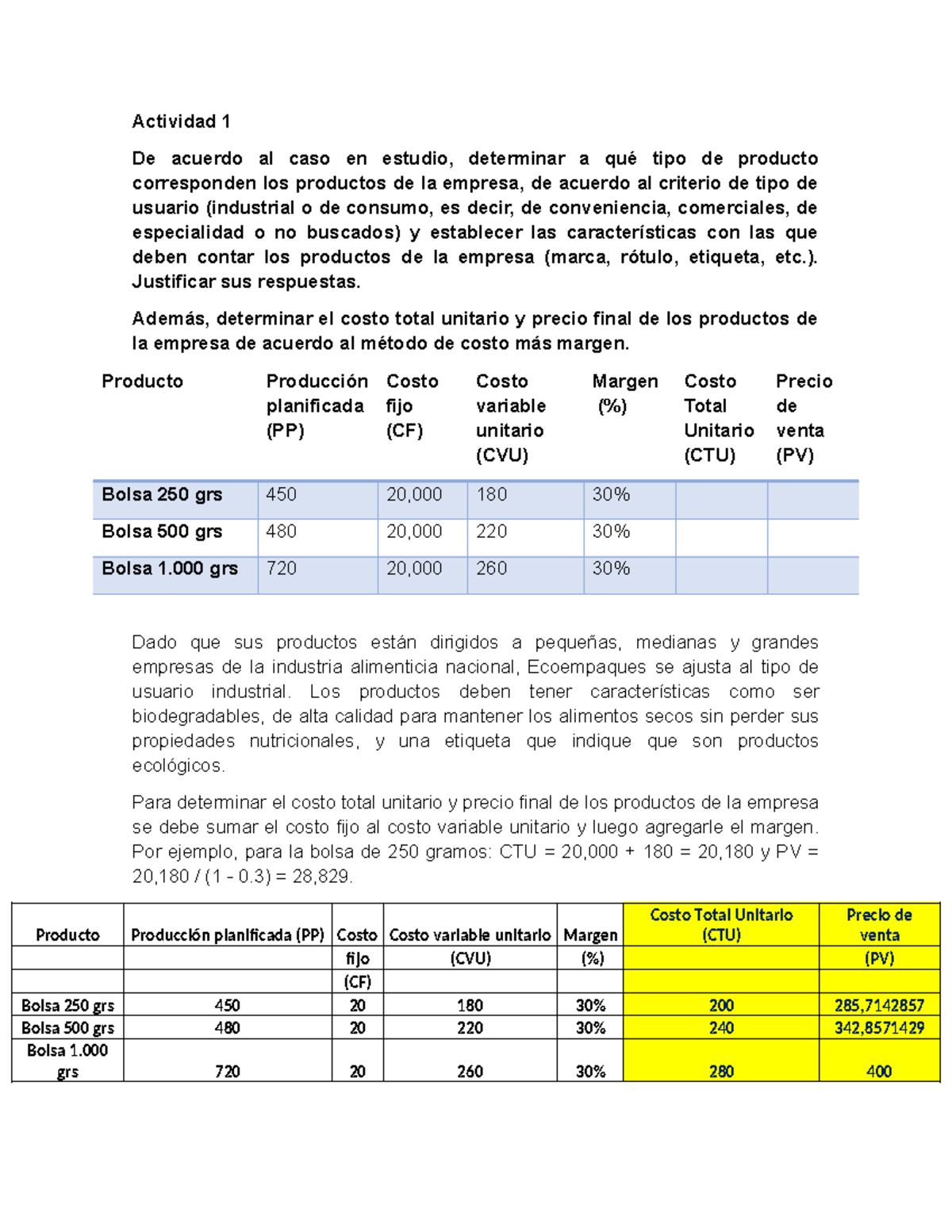 Análisis de Productos y Costos en Ventas y Marketing (MKT 101) - Studocu