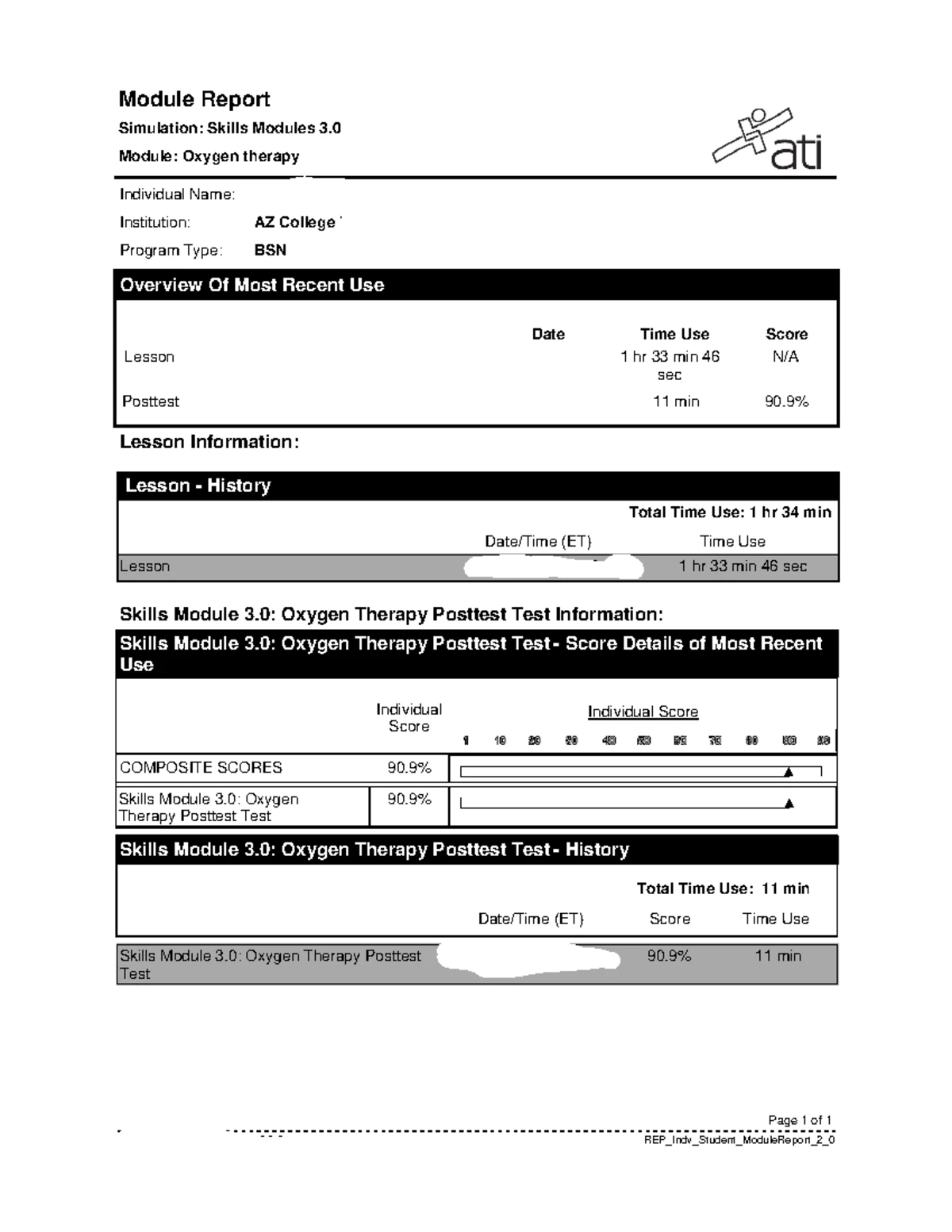 ATI 3 - Assessment Scores for Nursing Informatics Module Report - Studocu