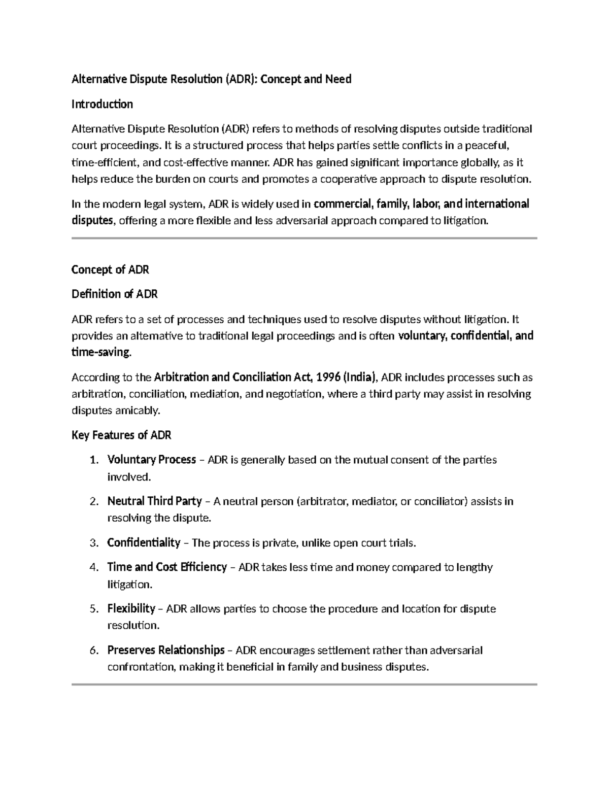 Alternative Dispute Resolution module 1 - Alternative Dispute ...