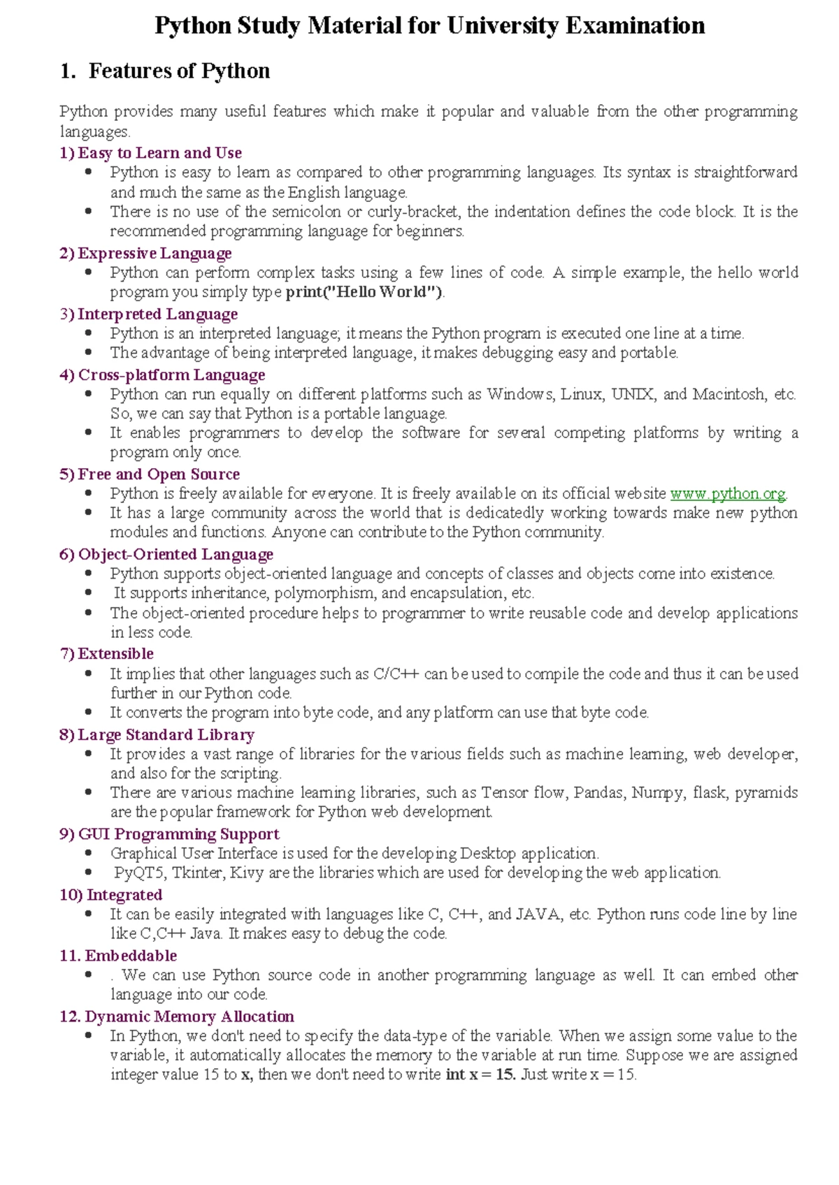Second Internal Study material Python - 1. Jumping Statements: break ...