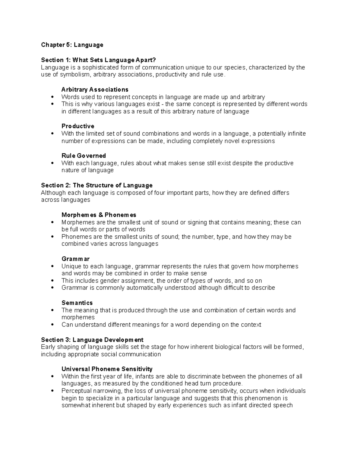 Language - Chapter 5 Summaries & Quiz Questions (Course Code: 5) - Studocu