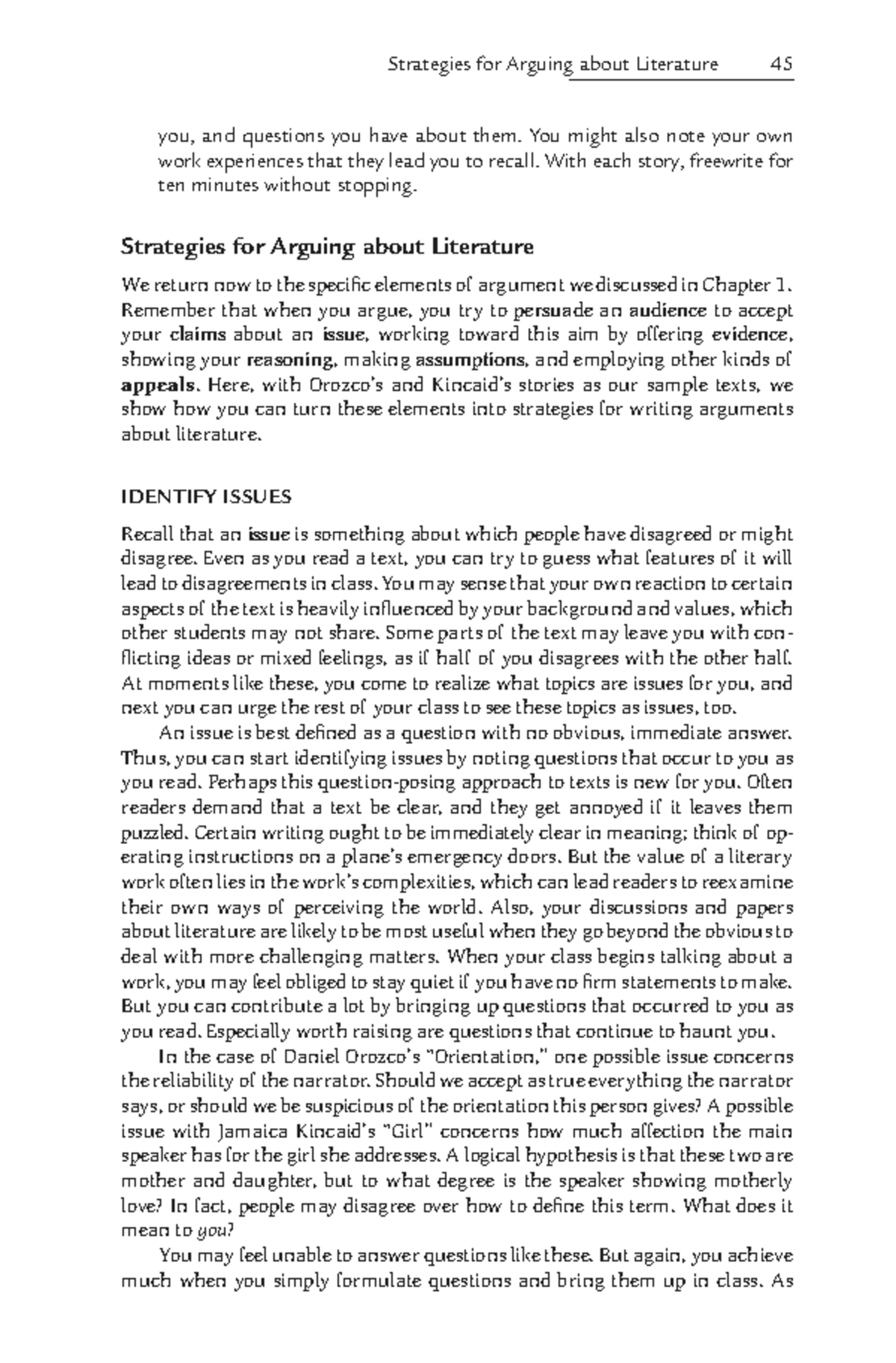 Strategies for Arguing About Literature (ENG 45) - Studocu