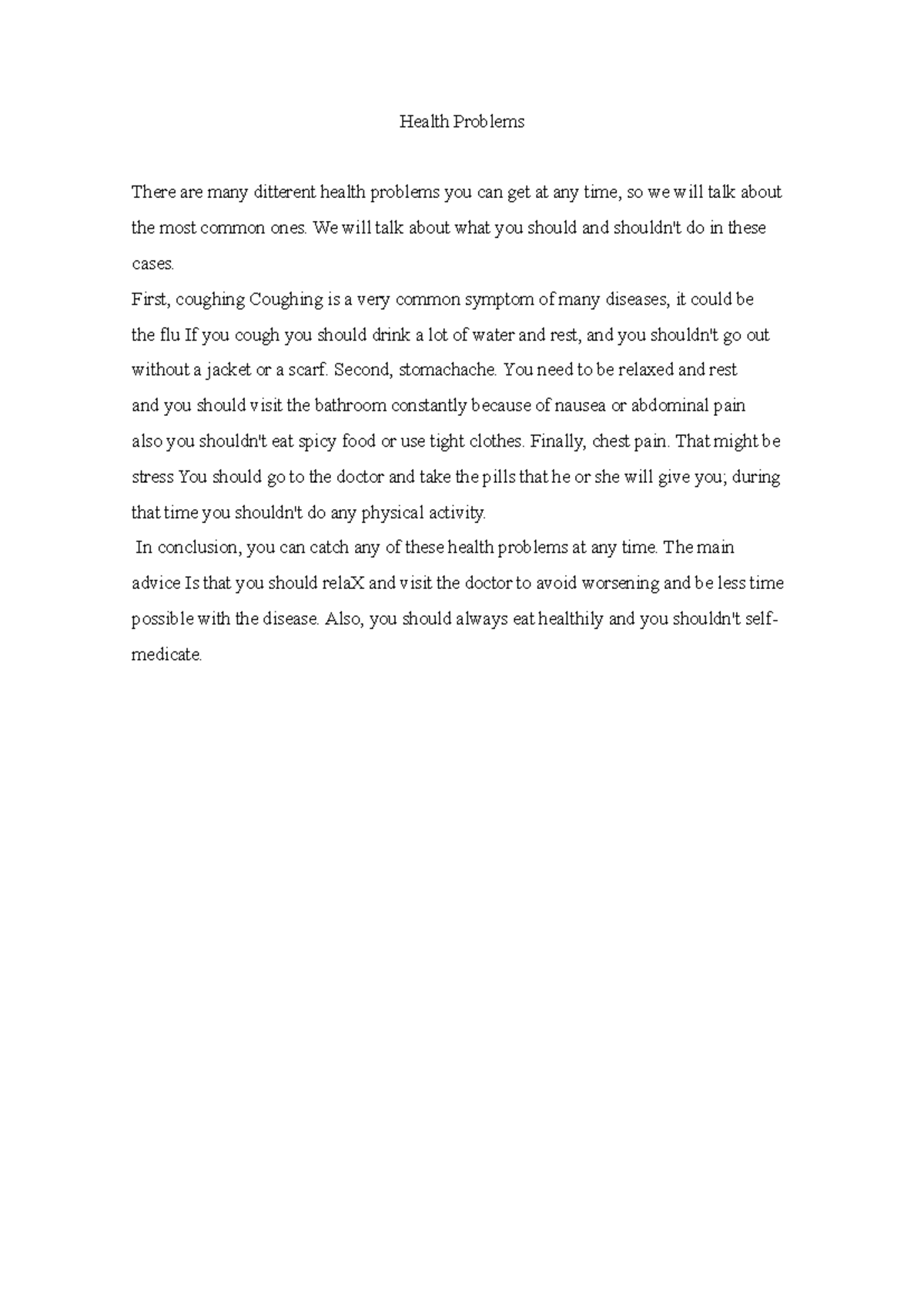 Health Problems Overview - PA SEMANA 15 Lecture Notes - Studocu