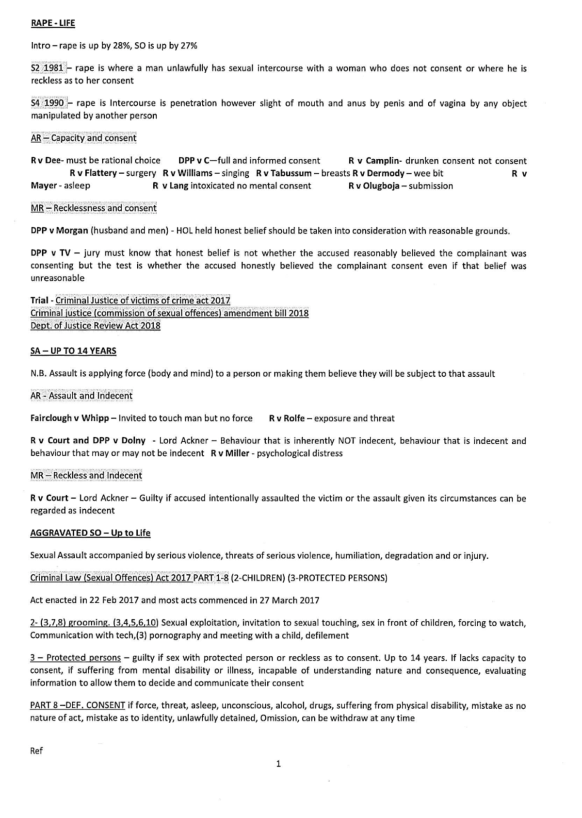 Criminal Law Notes - FE-1 - Document Preview