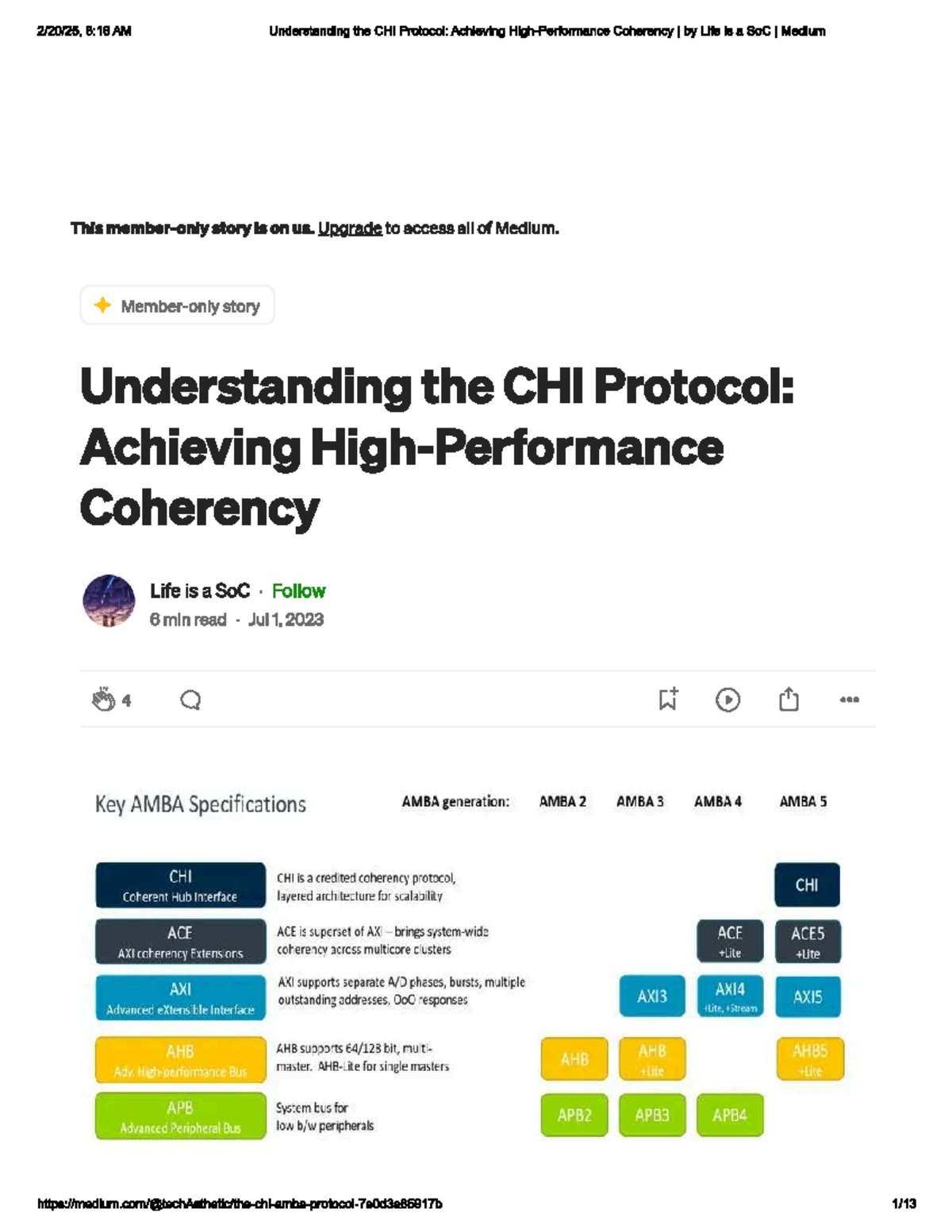 Understanding the CHI Protocol: Achieving Coherency in SoCs - Studocu