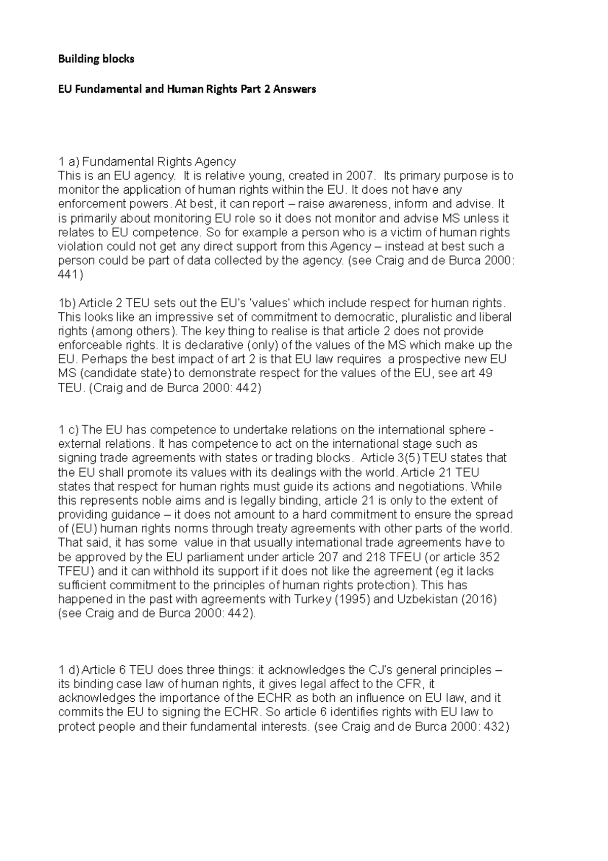 Building blocks EU HR Part 2 - Building blocks EU Fundamental and Human ...