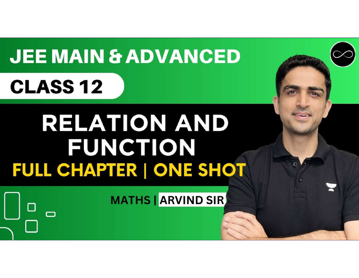 Relation and Functions: Chapter 1 Overview for 11th Class - Studocu