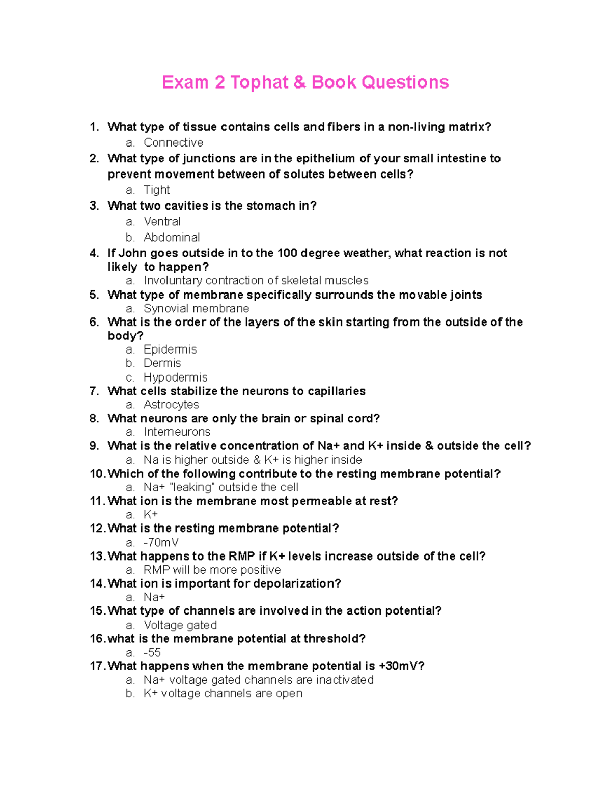 Exam 2 Tophat & Book Questions Review - Studocu