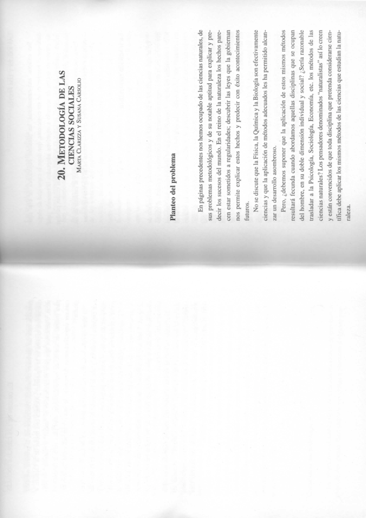 Metodología de las Ciencias Sociales: Reflexiones de Clarizza y Carsolio - Document Preview