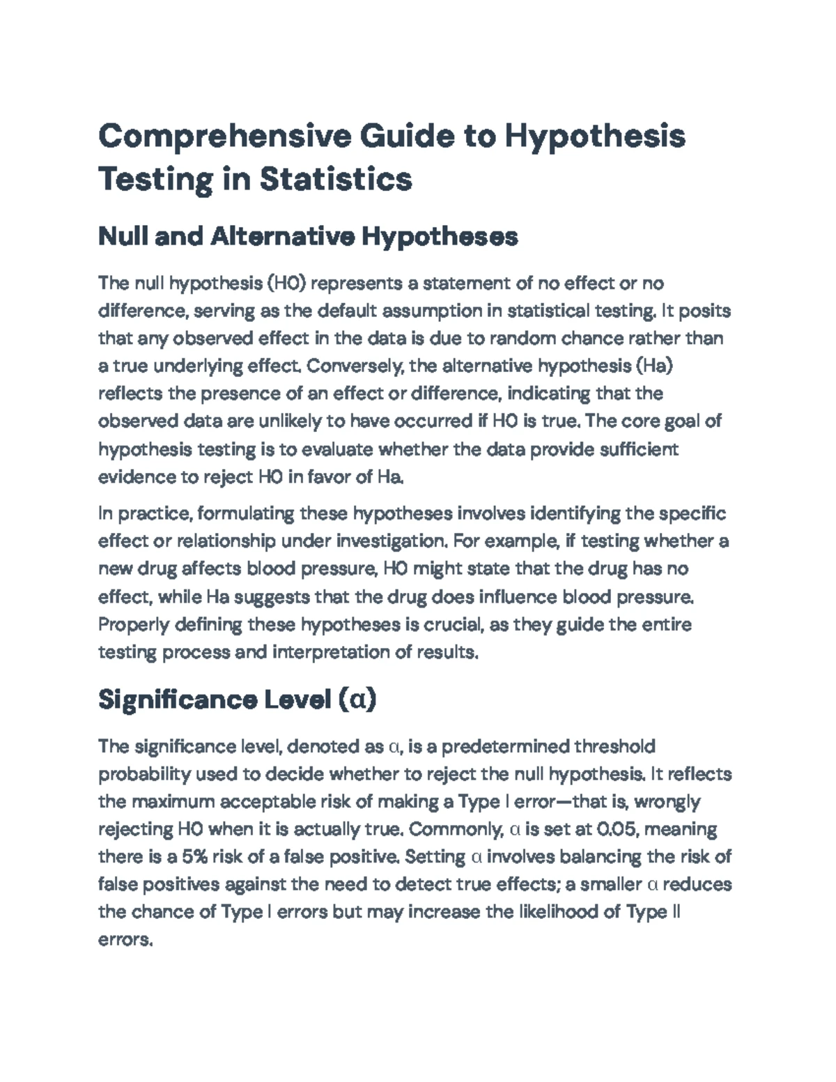 Comprehensive Guide to Hypothesis Testing for a Single Mean (Stats 101 ...