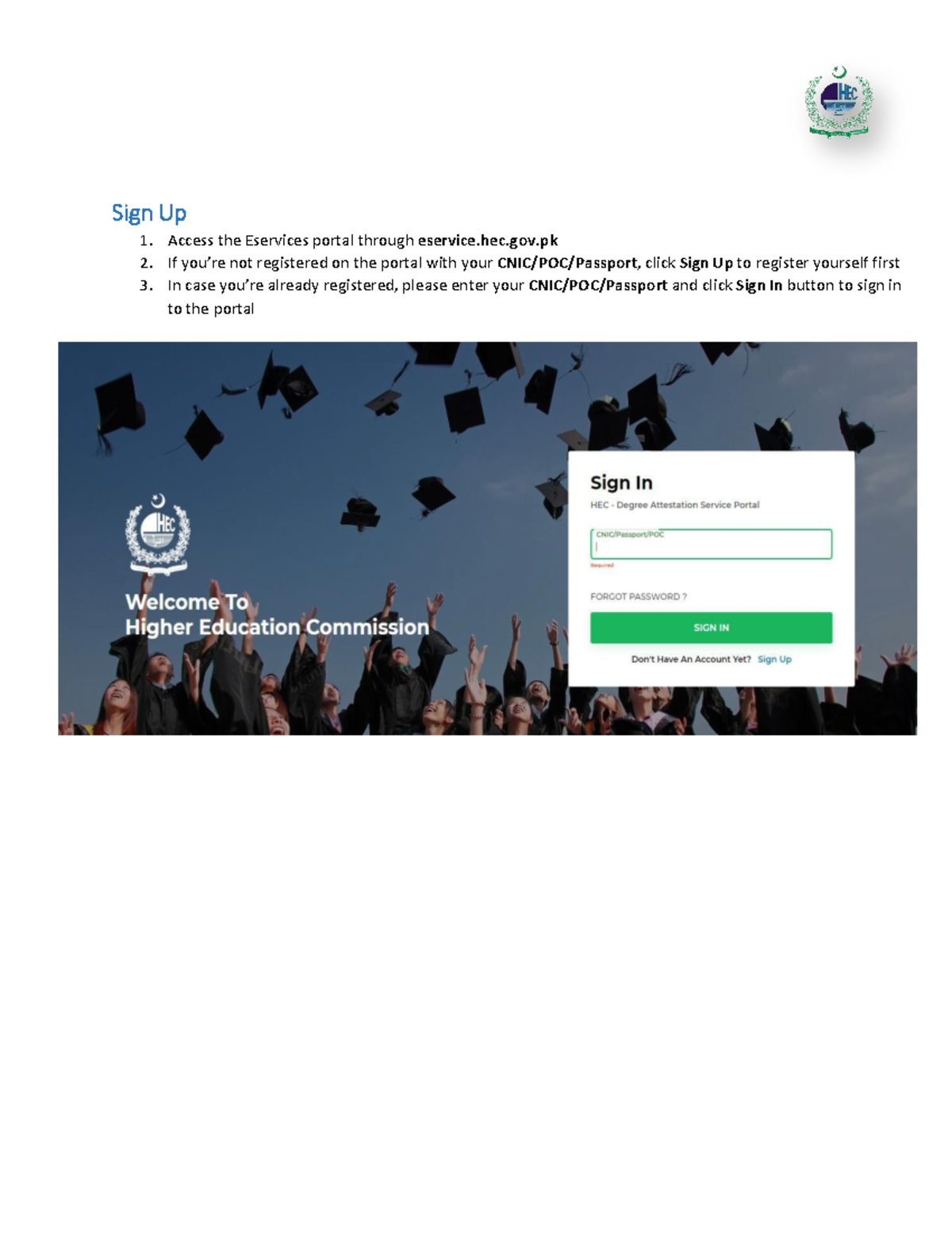 Eservices Portal Sign Up Guide: Step-by-Step Instructions - Studocu