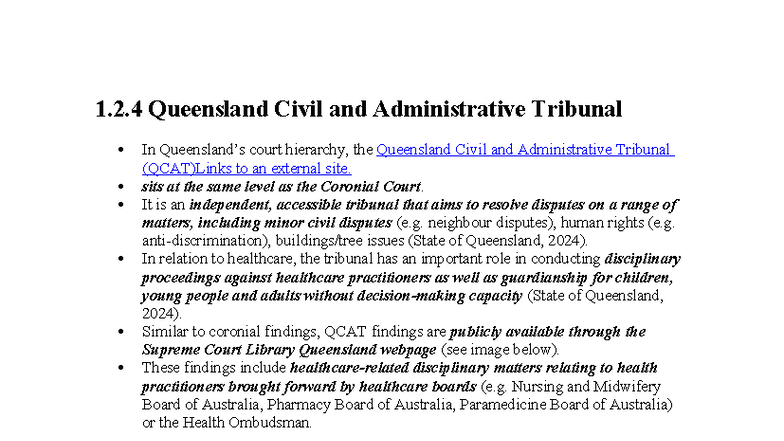 Laws 124 - Summary of Queensland Civil and Administrative Tribunal ...