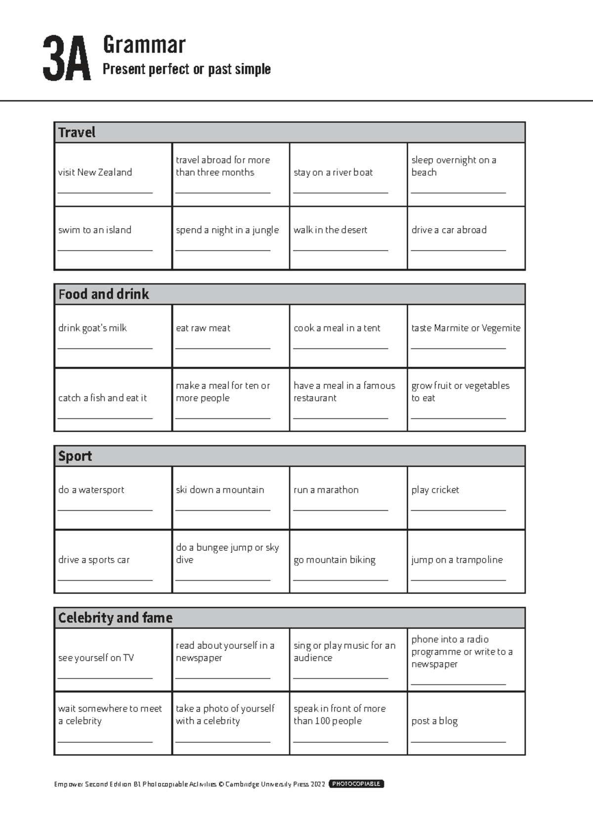 Empower Pre-Intermediate B1 Grammar & Vocabulary Activities Unit 3 ...