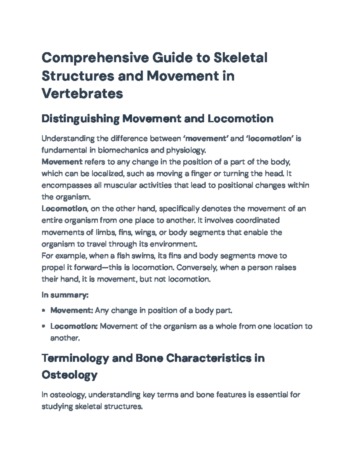 BIOL 101: Comprehensive Guide to Vertebrate Skeletal Structures and ...