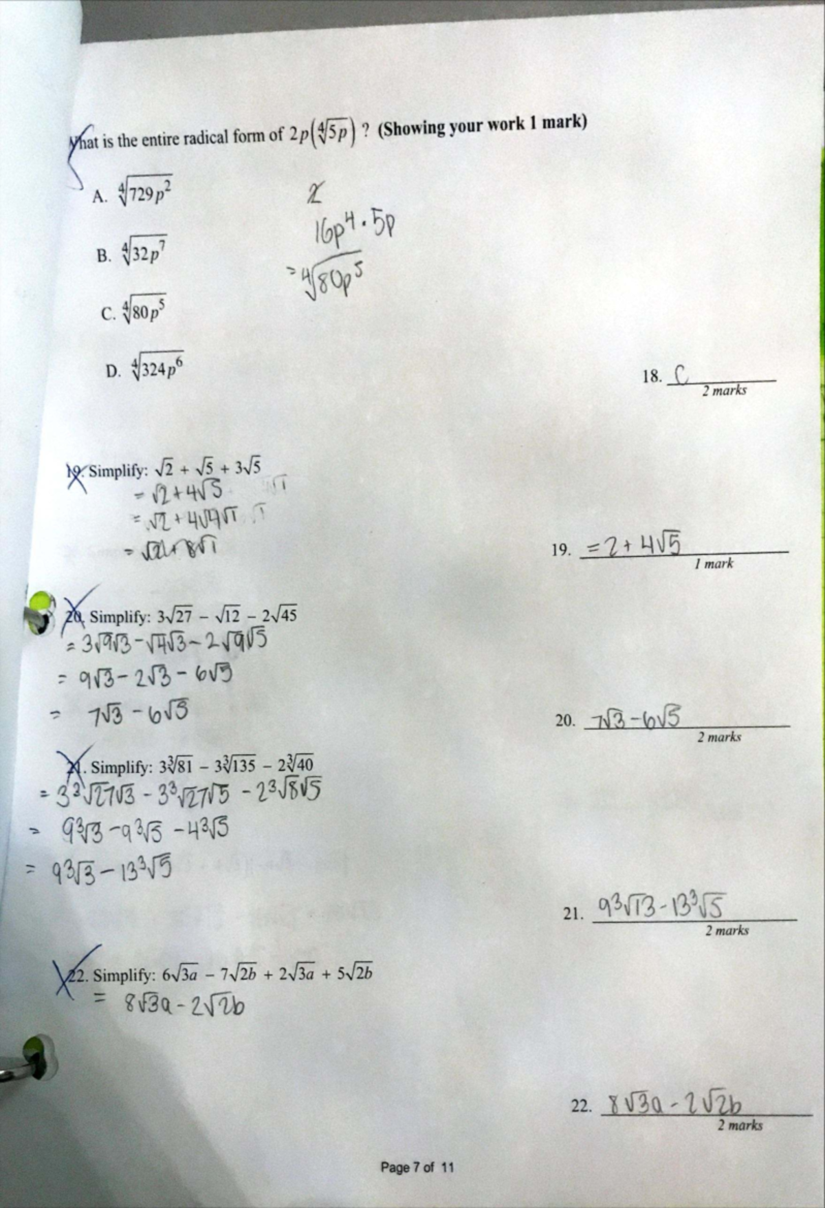 Math Simplification Problems and Solutions (Course Code: 603) - Studocu