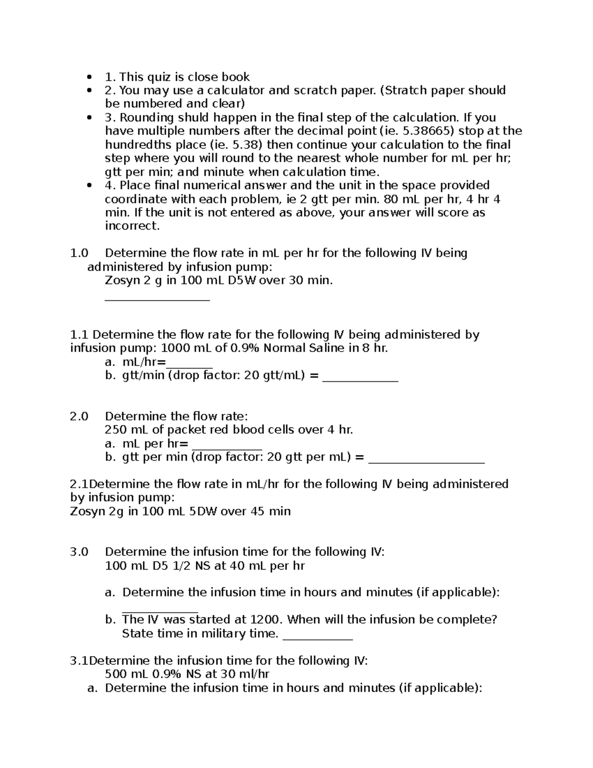 DDC practice - 1. This quiz is close book 2. You may use a calculator ...