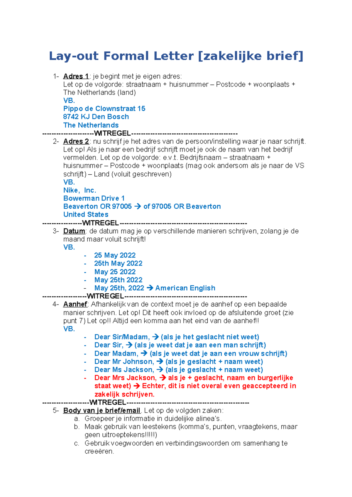 Layout Formal Letter - ENG 101: Schrijfvaardigheid Tips & Voorbeelden ...