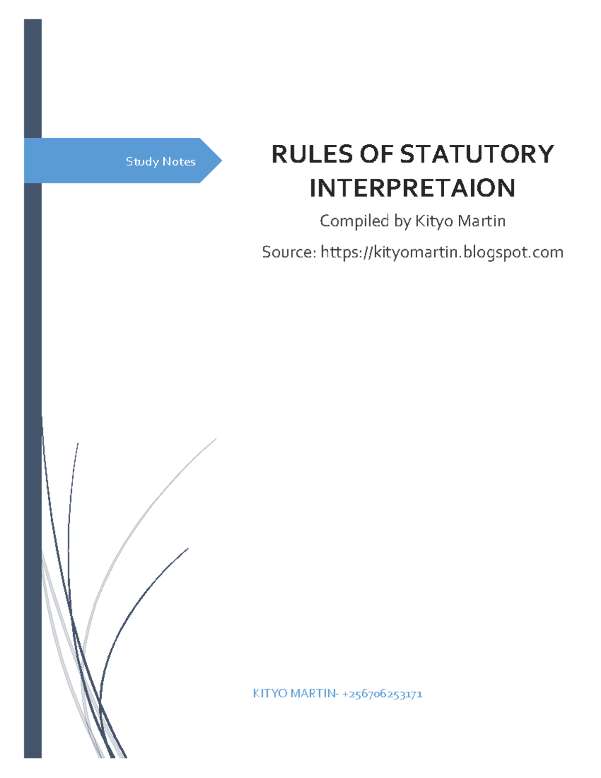 Rules of Statutory Interpretation: A Study Guide for Law 101 - Studocu