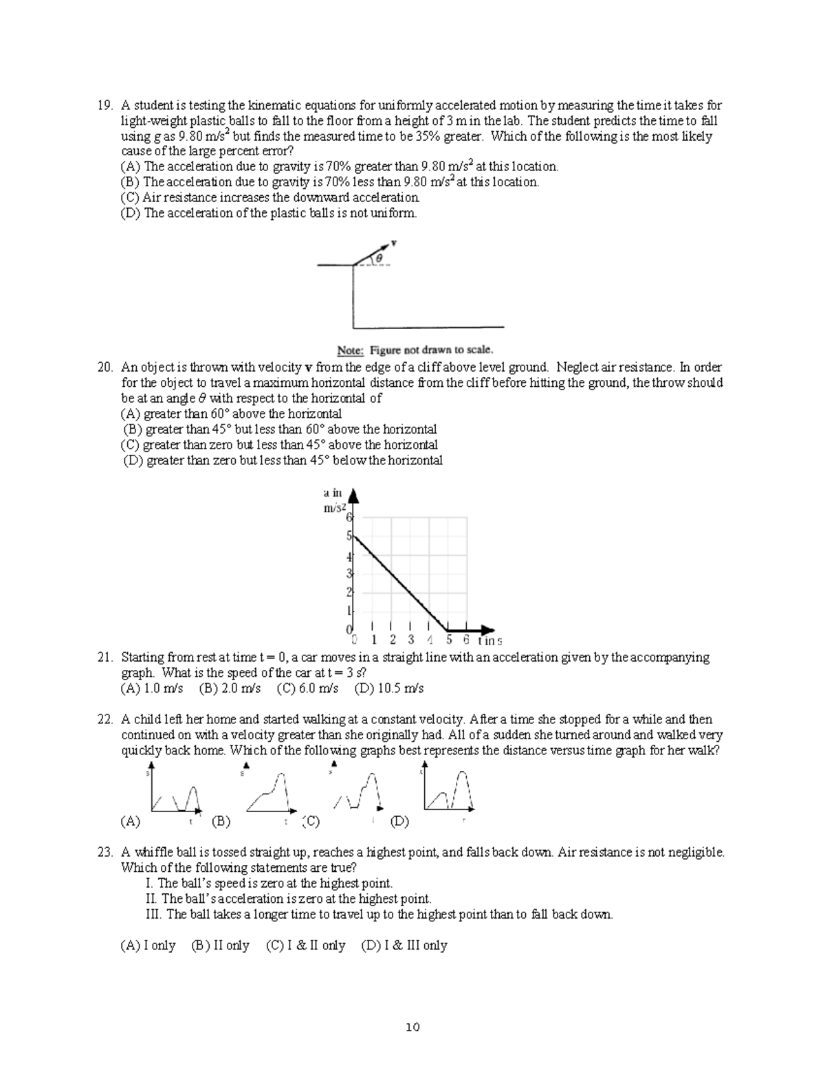 Physics 1 WORKBOOK 1 - Kinematic Problems & Solutions Analysis - Studocu