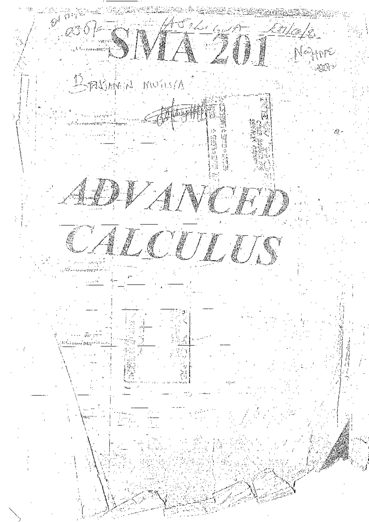 SMA 201 Lecture Notes: Advanced Calculus and Mean Value Theorems - Studocu