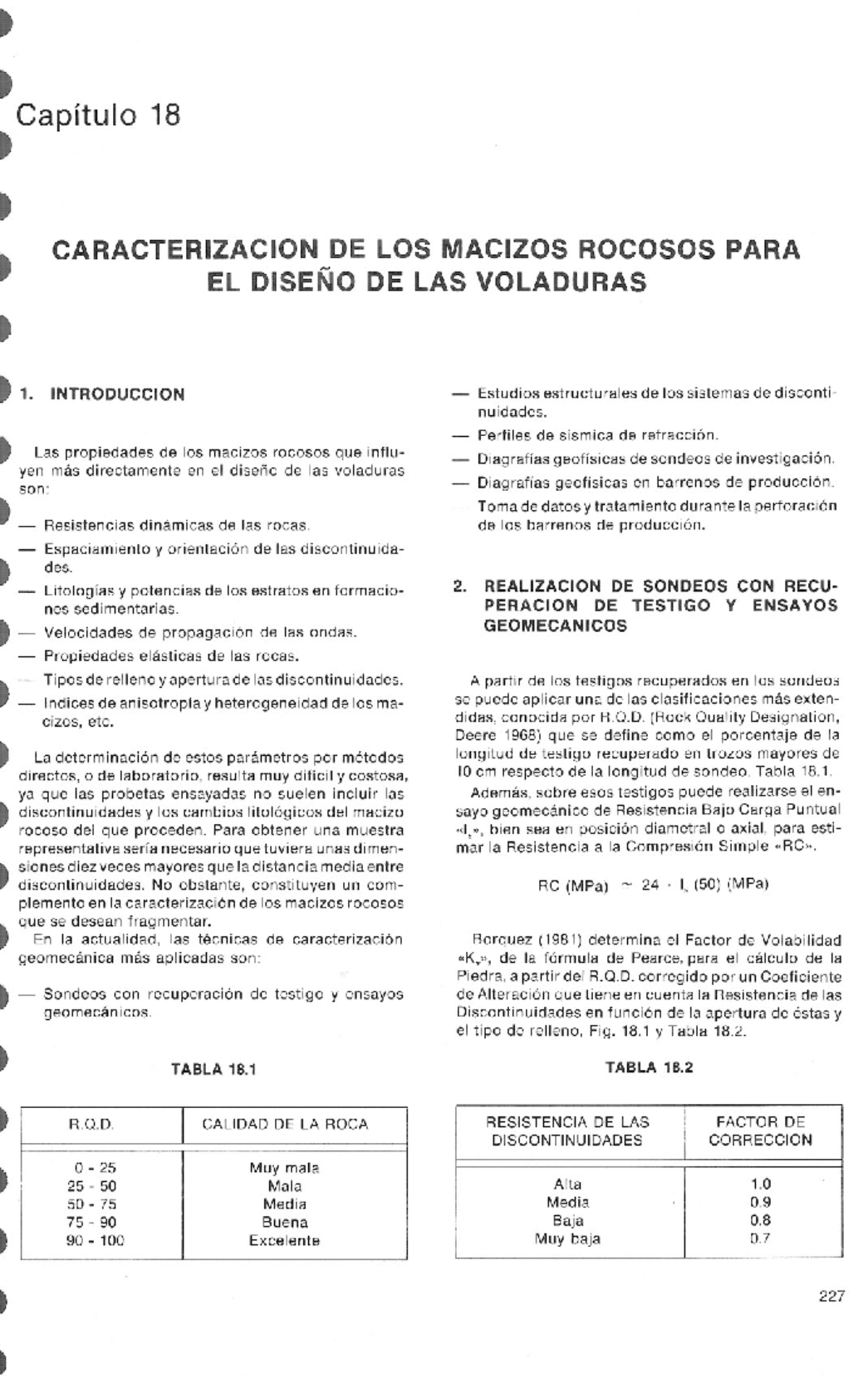 18 Caracterizacion macizo rocoso - ~ ~ Capítulo 18 ~ t CARACTERIZACION ...