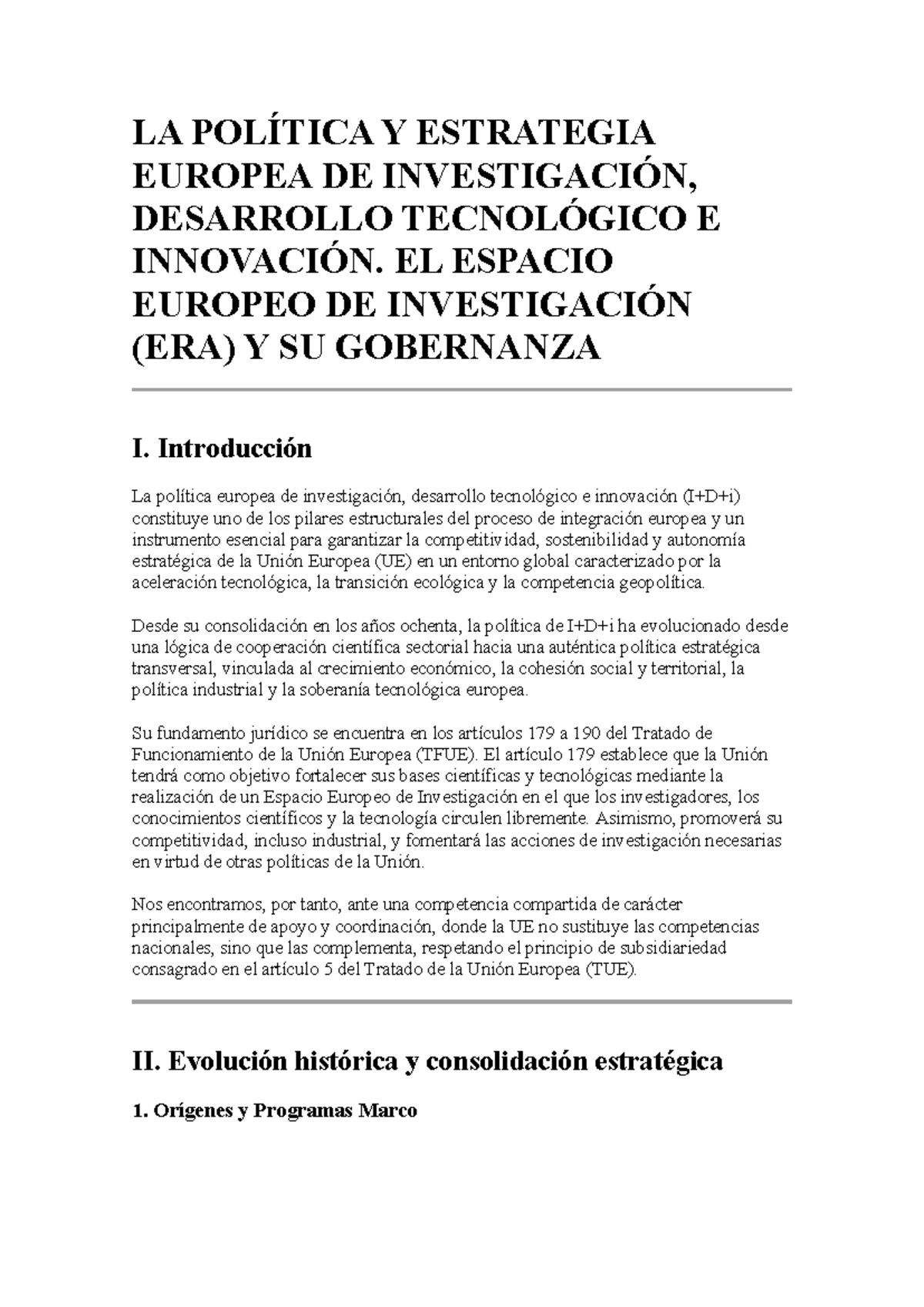 LA POLÍTICA Y ESTRATEGIA EUROPEA DE I+D: EL ESPACIO EUROPEO DE INVESTIGACIÓN - Document Preview