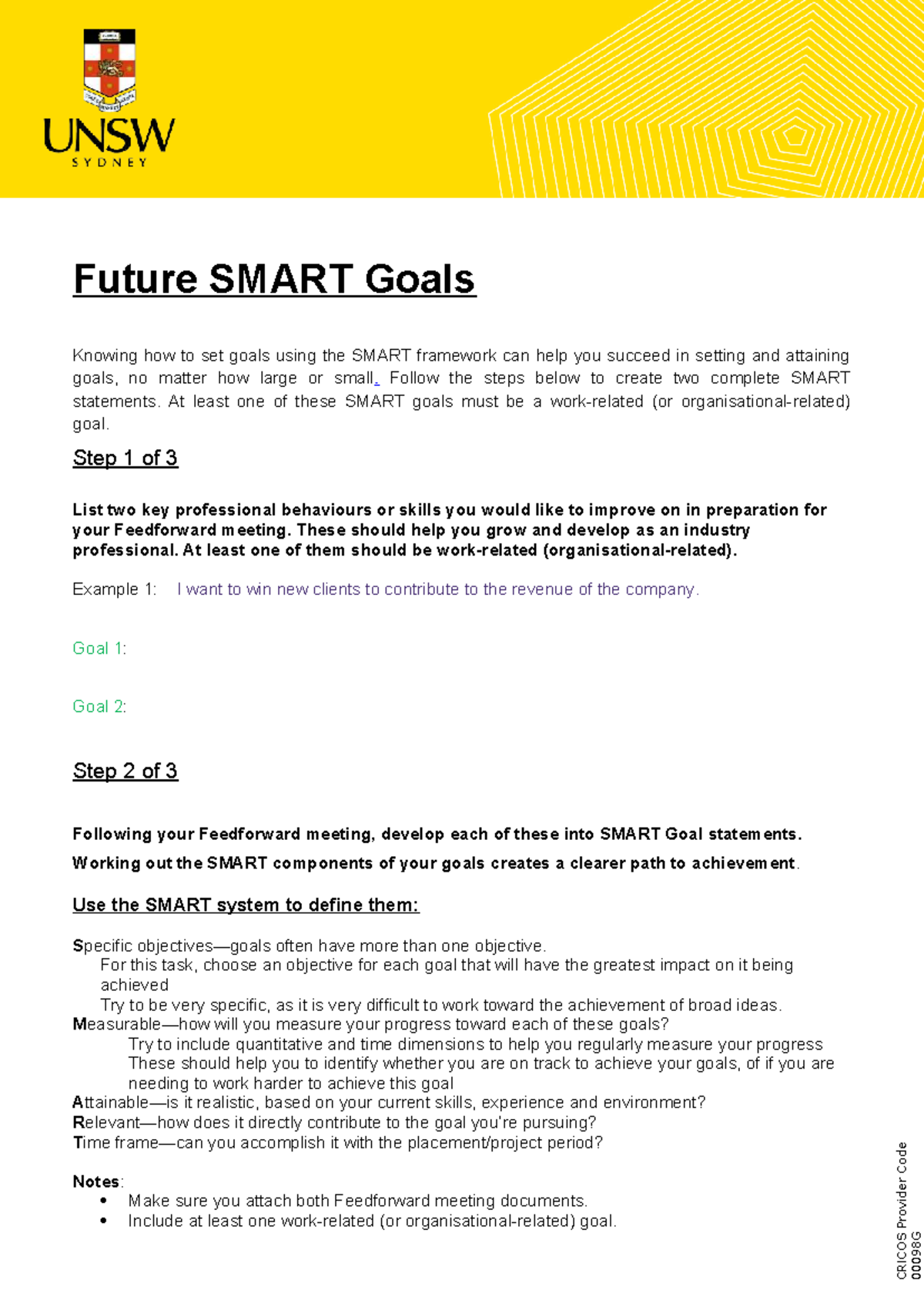 COMM2222 SMART Goals Template for Professional Development 2025 - Studocu