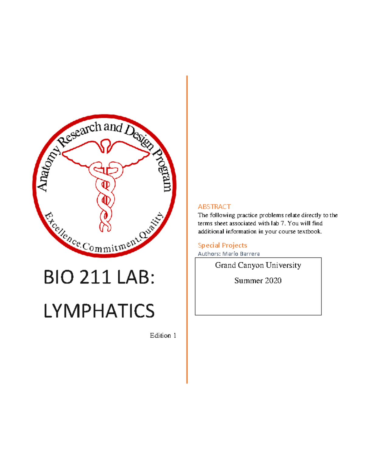 BIO 211 Lab: Lymphatics Study Guide - Summer 2020 - BIO 211 LAB ...
