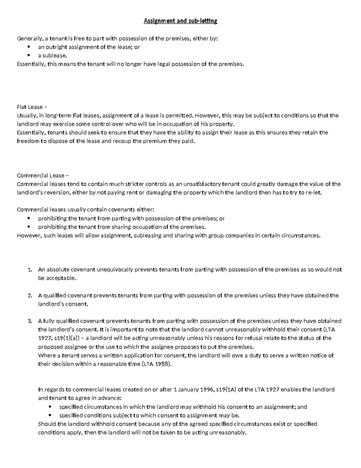 Assignment of Lease: Understanding Tenant Rights and Obligations (LAW ...