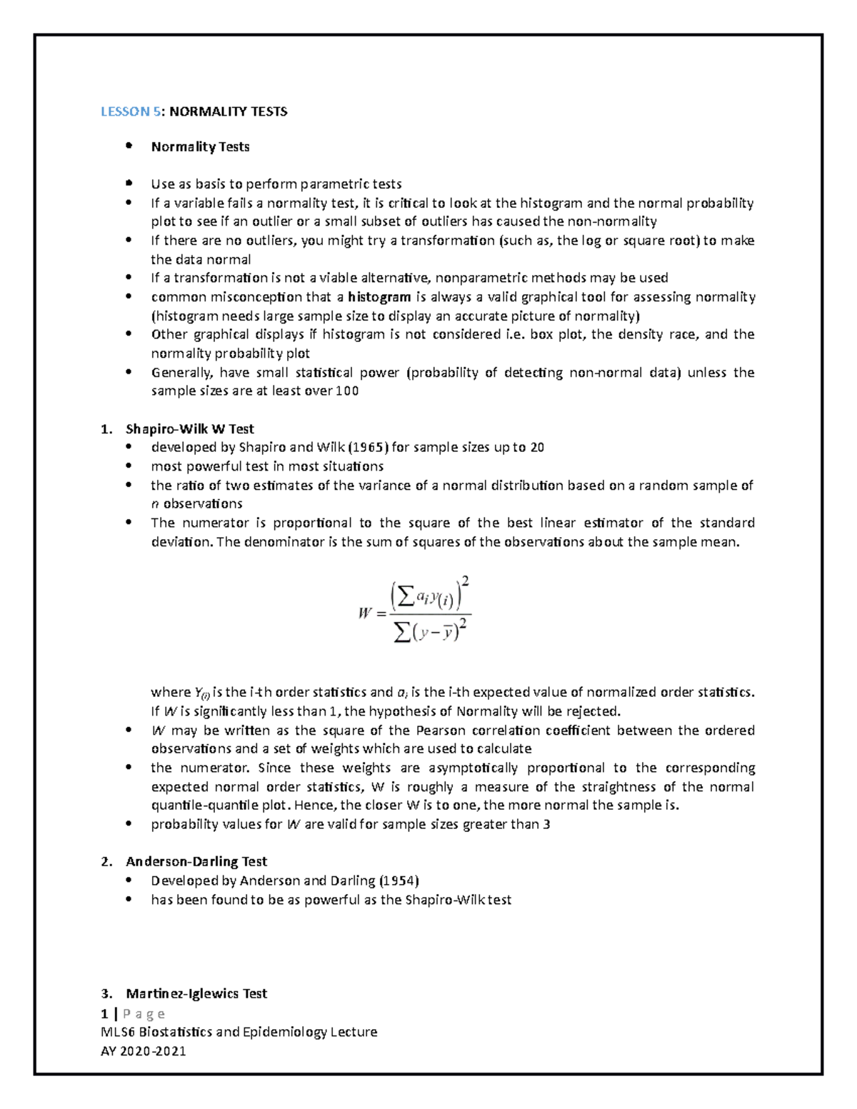 Module 4 Lesson 5(2) - Understanding Normality Tests in Data Analysis ...