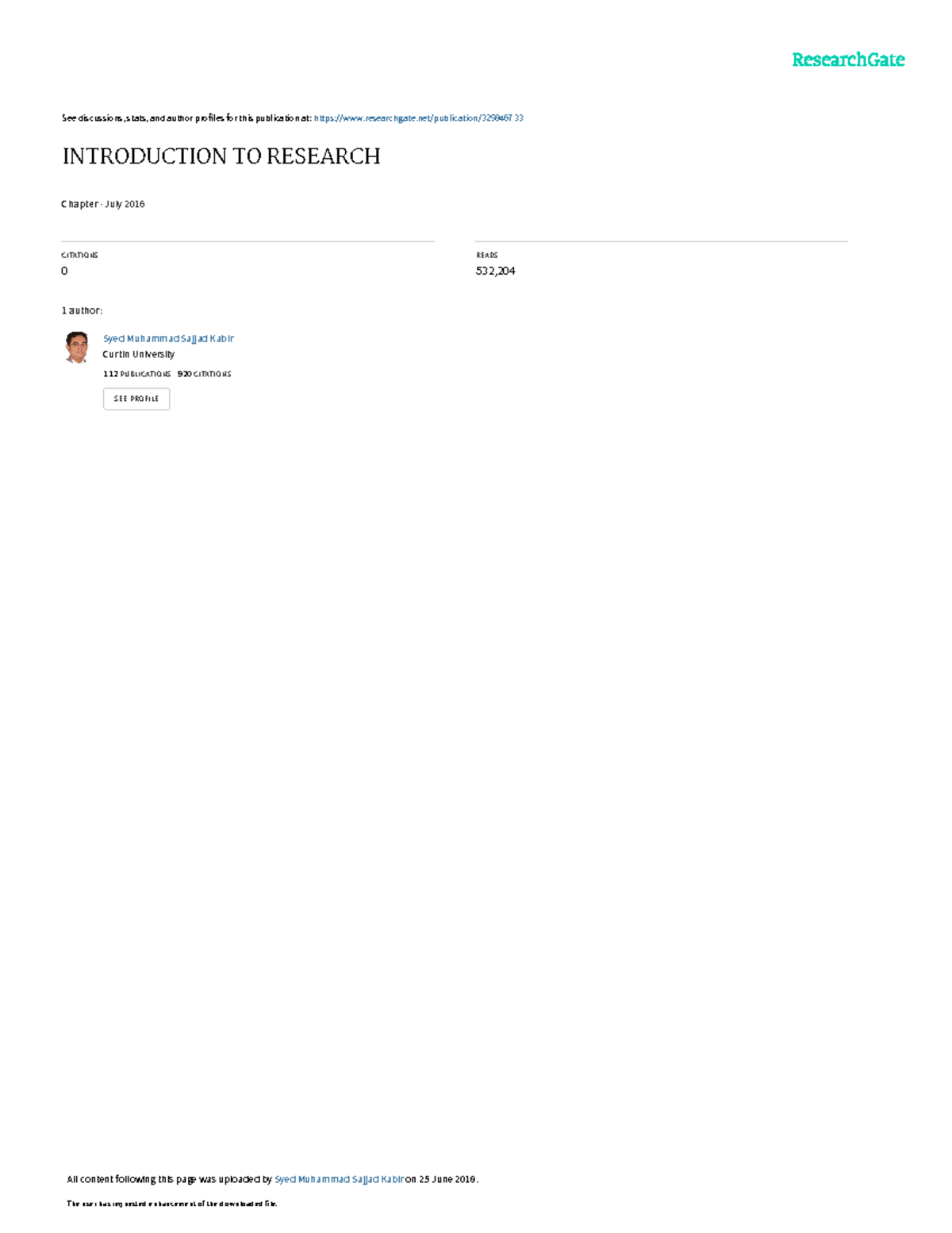 Introductionto Research - See discussions, stats, and author profiles ...
