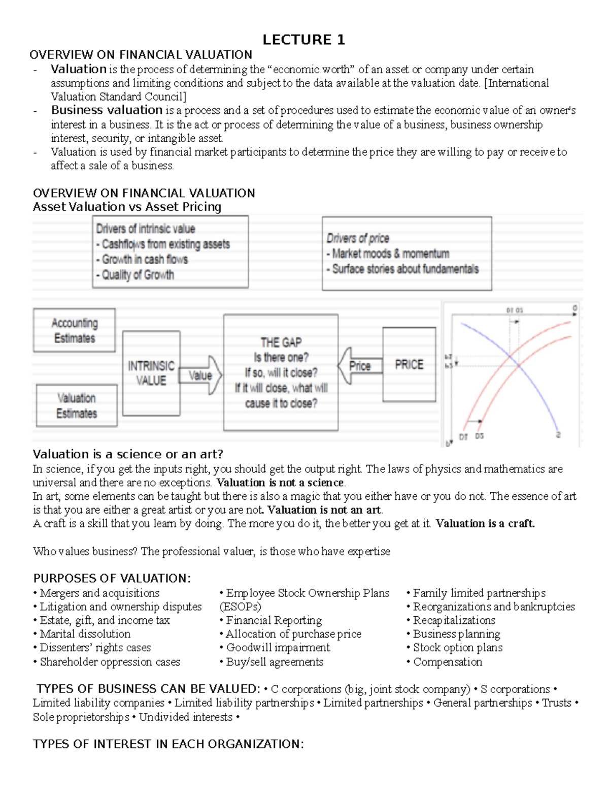 Valuation Overview in Finance: Concepts & Analysis Notes Môn - Studocu