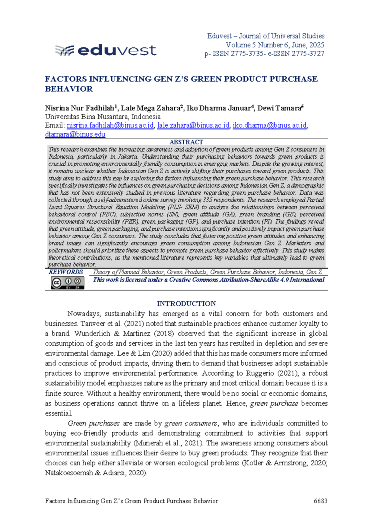 Factors Influencing Gen Z's Green Product Purchase Behavior - NCKH 2025 ...